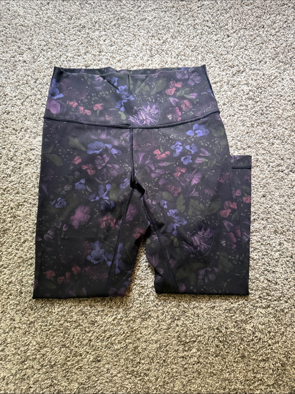 lululemon athletica Black Floral High-Rise Leggings with Purple Accents - Picture 3 of 6